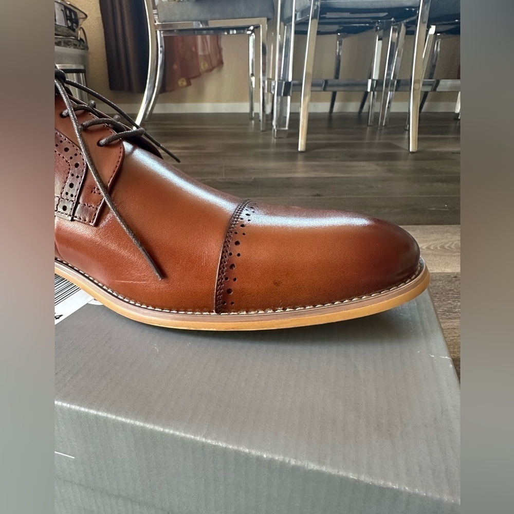 Stacy Adams lace up round toe men’s shoes cognac 13M - Picture 7 of 9